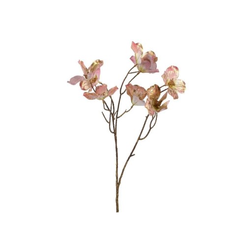 RAMO FIORI RUBRA ROSA E ORO H.75CM.